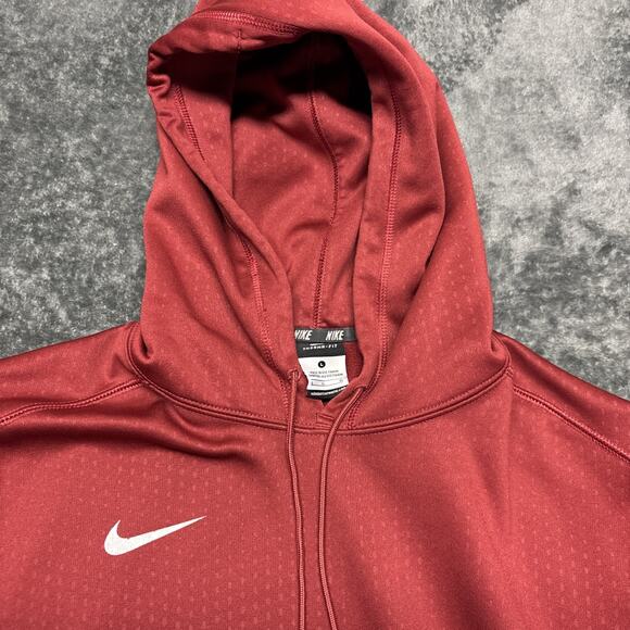 Nike Therma Dri-Fit Pullover Hooded Sweatshirt Maroon (not Red) - Picture 3 of 9